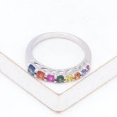 SCARLETT RAINBOW SAPPHIRE RING IN 18K GOLD