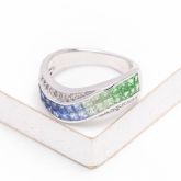 ASHLEY BLUE SAPPHIRE & DIAMOND RING IN 18K GOLD