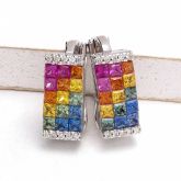 OLIVIA RAINBOW SAPPHIRE & DIAMOND EARRINGS IN 18K GOLD