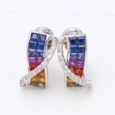 ABIGAIL RAINBOW SAPPHIRE & DIAMOND EARRINGS IN 18K GOLD