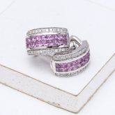 MIA PINK SAPPHIRE & DIAMOND EARRINGS IN 18K GOLD