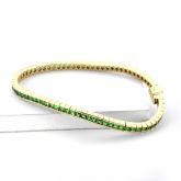 NEW YORK TSAVORITE GREEN GARNET BRACELET IN 14K GOLD by EQUALLI.COM