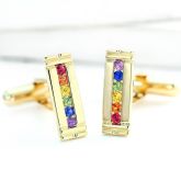 AMSTERDAM CUFFLINKS IN 14K GOLD by EQUALLI.COM