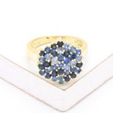 BONITA BLUE SAPPHIRE RING 1.4 CT IN 14K GOLD by EQUALLI.COM 