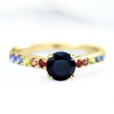 LAS VEGAS BLACK RING IN 14K GOLD by EQUALLI.COM