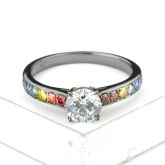 LAS VEGAS RING IN STERLING SILVER BLACK RHODIUM by EQUALLI.COM