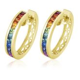 CHIANGMAI PRIDE HOOP EARRINGS IN GOLD, AGENDER MEDIUM HUGGIES 2 CARAT