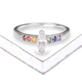 LAS VEGAS MARQUISE RING IN STERLING SILVER by EQUALLI.COM