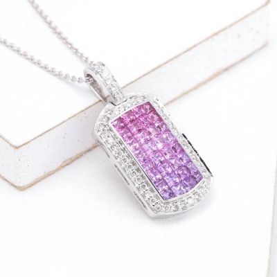 PENELOPE PURPLE SAPPHIRE & DIAMOND PENDANT IN 18K GOLD