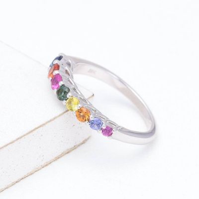 SCARLETT RAINBOW SAPPHIRE RING IN 18K GOLD