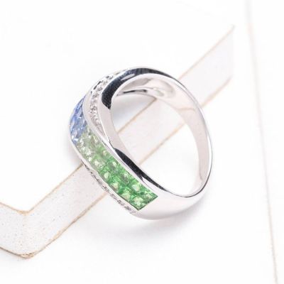 ASHLEY BLUE SAPPHIRE & DIAMOND RING IN 18K GOLD