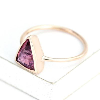 PINK TOURMALINE 1.40 CARAT 10K PINK GOLD RING - SIZE 7 By:EQUALLI.com