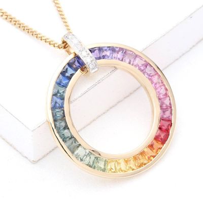 NEW YORK LARGE PENDANT IN 14K GOLD by EQUALLI.COM