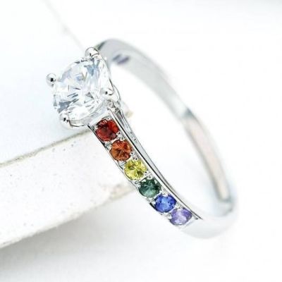LAS VEGAS RING IN STERLING SILVER w/CENTRE DIAMOND
