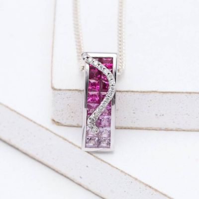 JOYCE PINK SAPPHIRE & DIAMOND PENDANT IN 18K GOLD