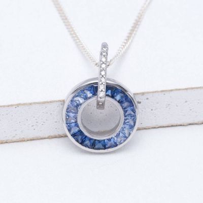  STELLA BLUE SAPPHIRE & DIAMOND PENDANT IN 18K GOLD