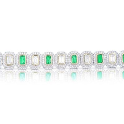 CLEOPATRA EMERALD AND DIAMOND BRACELET IN 18K GOLD