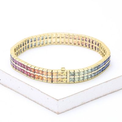 20 CARAT CHELSEA ROUND CUT BRACELET IN 14K GOLD by EQUALLI.com