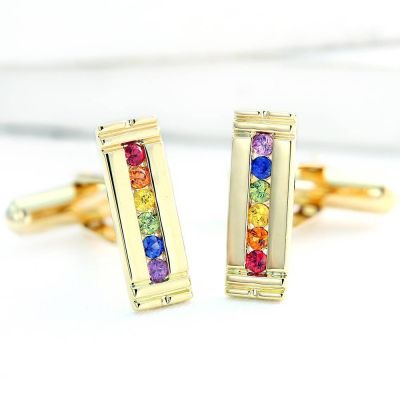 AMSTERDAM CUFFLINKS IN 14K GOLD by EQUALLI.COM