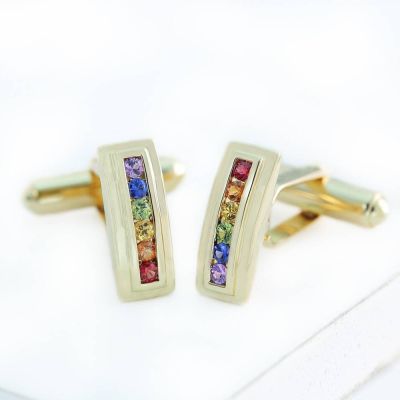 BERLIN CUFFLINKS IN 14K GOLD by EQUALLI.COM