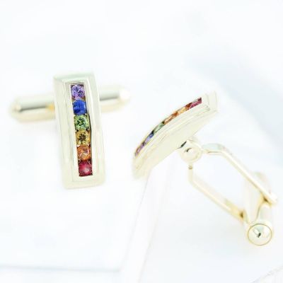 BERLIN CUFFLINKS IN 14K GOLD by EQUALLI.COM