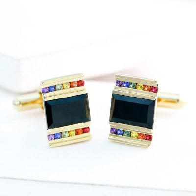 BARCELONA CUFFLINKS IN 14K GOLD by EQUALLI.COM