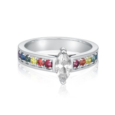 LAS VEGAS RAINBOW MARQUISE RING SILVER