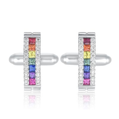 SANTA BARBARA DIAMOND RAINBOW CUFFLINKS GOLD