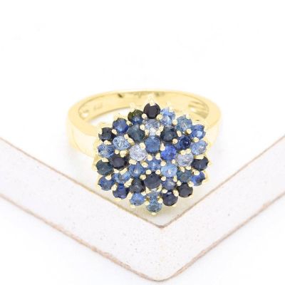 BONITA BLUE SAPPHIRE RING 1.4 CT IN 14K GOLD by EQUALLI.COM 
