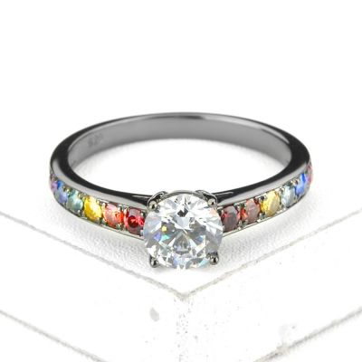LAS VEGAS RING IN STERLING SILVER BLACK RHODIUM by EQUALLI.COM