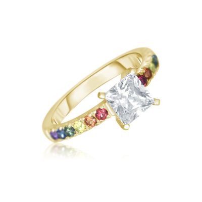 LAS VEGAS PRINCESS CUT RING IN 14K or 18K Gold BY EQUALLI.COM