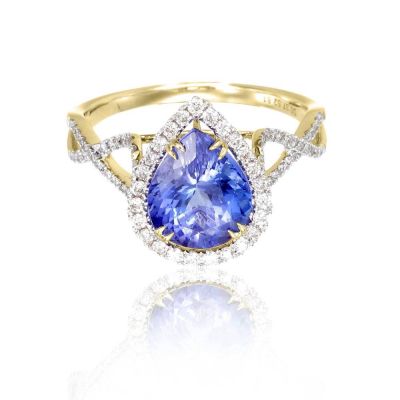 TESSA TANZANITE & DIAMOND ENGAGEMENT RING IN 18K GOLD