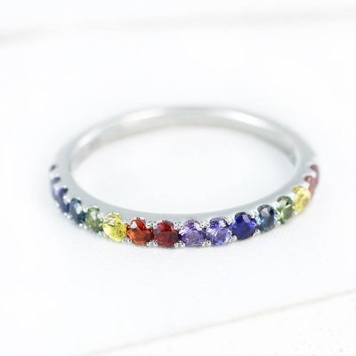 ATLANTA 1/2 ETERNITY RING IN STERLING SILVER by EQUALLI.COM 