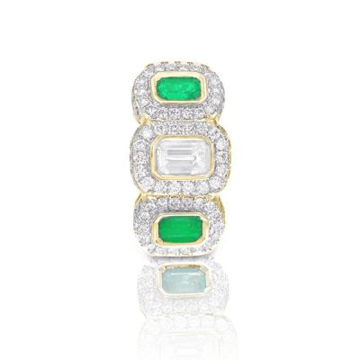 CLEOPATRA EMERALD AND DIAMOND RING by EQUALLI.COM