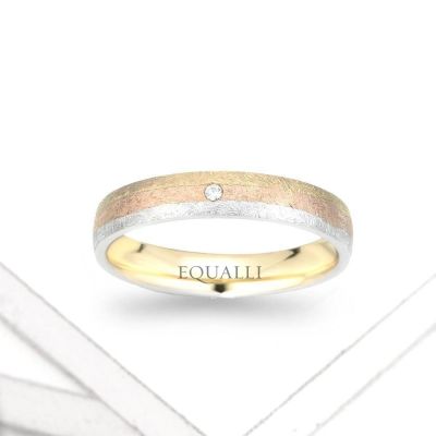 EIRENE ENGAGEMENT RING IN 14K GOLD WITH DIAMOND by Equalli.com