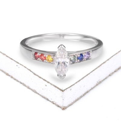 LAS VEGAS MARQUISE RING IN STERLING SILVER by EQUALLI.COM