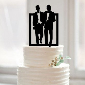Grooms Silhouette Wedding Topper